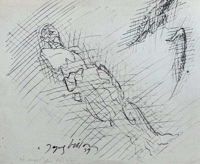 Jacques Villon (1875-1963) - La mort du rêve - Héliogravure, Antiek en Kunst, Antiek | Overige Antiek