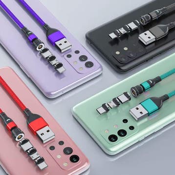 USB naar USB-C 540° Magnetische Oplaadkabel - 2 Meter -, Telecommunicatie, Mobiele telefoons | Telefoon-opladers, Verzenden, Nieuw