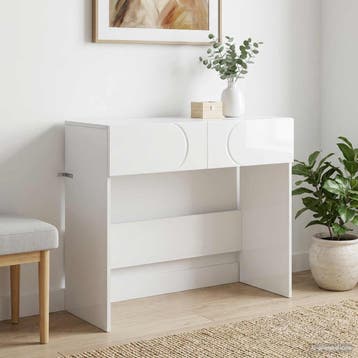 vidaXL Consoletafel Hoogglans Wit 96,5 x 38 x 75 cm Bewerkt, Verzenden, Nieuw