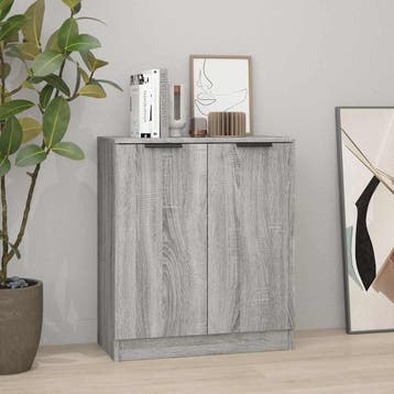 vidaXL Dressoir 60x30x70 cm bewerkt hout grijs sonoma eiken, Huis en Inrichting, Verzenden, Nieuw
