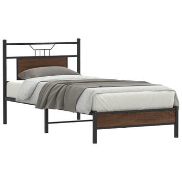 vidaXL Bedframe zonder matras bewerkt hout bruin eikenkleur, Verzenden, Nieuw