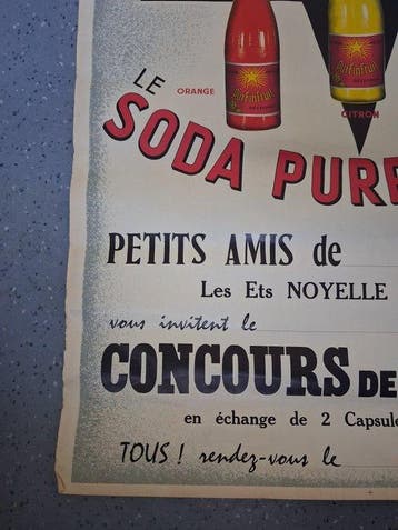 lHomme à Orchies - Affiche publicitaire ancienne Soda