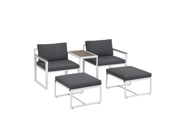 Veiling - Tuinset / Loungeset Bari - 5-delig - Donkergrijs, Jardin & Terrasse, Ensembles de jardin