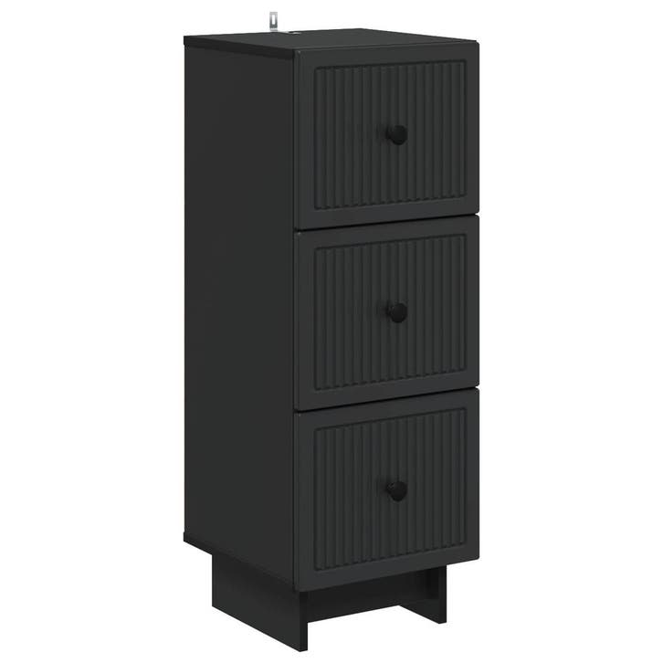 vidaXL Ladekast Zwart 33 x 34,5 x 90 cm Bewerkt hout, Maison & Meubles, Armoires | Autre, Envoi