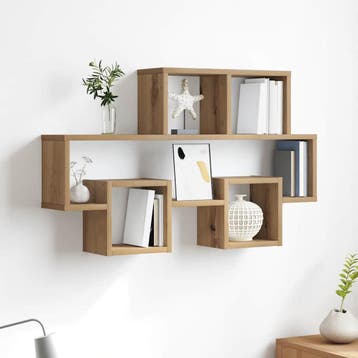 vidaXL Wandplank Muurmontage artisanaal eikenkleurig 82 x 15, Verzenden