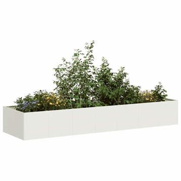 vidaXL Plantenbak 280x80x40 cm staal wit, Tuin en Terras, Bloempotten, Verzenden, Nieuw