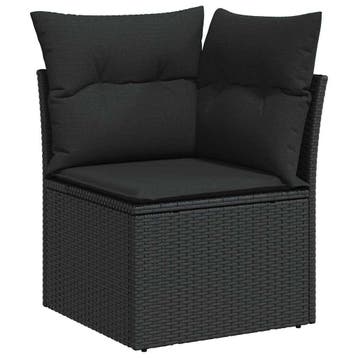 vidaXL Tuinbank Set 9 st 7-Aantal zitplaatsen Zwart Poly, Verzenden, Nieuw