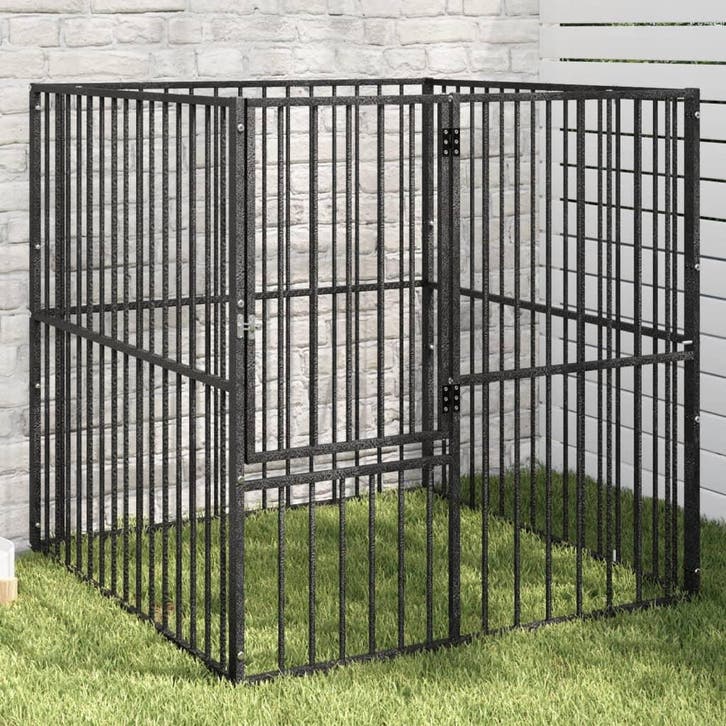 Kennel zwart staal | Retour deal | Knaller! (hondenkennel), Dieren en Toebehoren, Hondenbenches, Zo goed als nieuw, Verzenden