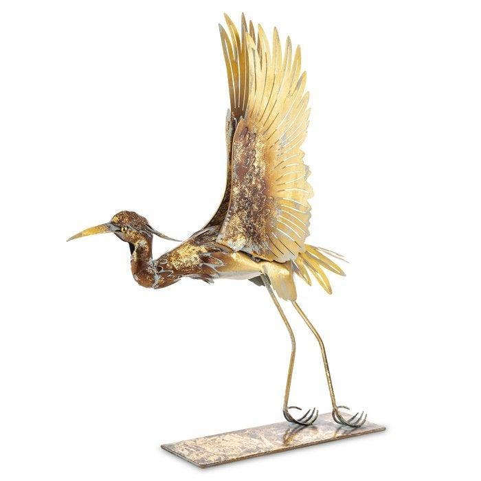 Heron - Beeldje - Staal, Antiek en Kunst, Curiosa en Brocante