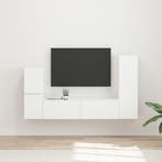 vidaXL Tv-meubelset Wandgemonteerd 4 pcs Wit Bewerkt hout, Huis en Inrichting, Verzenden, Nieuw