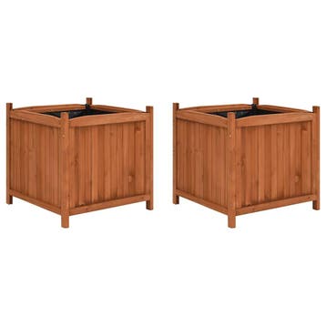 vidaXL Plantenbakken verhoogd 2 st 50x50x50 cm vurenhout, Verzenden, Nieuw