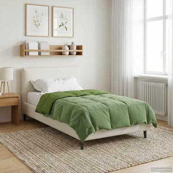 vidaXL Volledig Jaar Dekbed 135 x 220 cm 4 seizoenen Groen, Verzenden