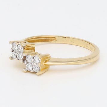 Bague - 18 carats Or jaune Diamant (Naturelle) - Diamant, Handtassen en Accessoires, Ringen, Nieuw