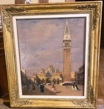 Oscar Scholl (1884-1950) - Piazza San Marco a Venezia, Antiek en Kunst