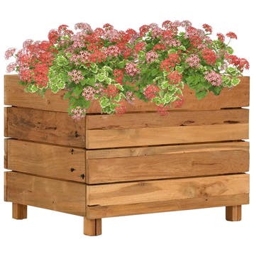 vidaXL Plantenbak verhoogd 50x40x38 cm gerecycled teakhout, Verzenden, Nieuw
