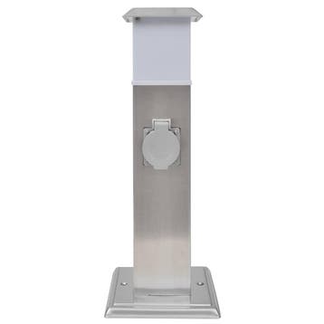 vidaXL Buitenstopcontact op zuil met lamp (roestvrij staal), Doe-het-zelf en Bouw, Verzenden, Nieuw