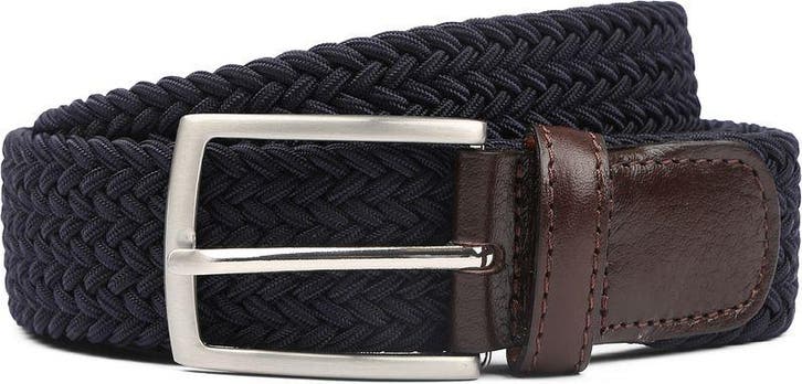 Profuomo Geweven Riem Donkerblauw maat 85 Heren, Kleding | Heren, Riemen en Ceintuurs, Riem of Ceintuur, Nieuw, Echt leder, Verzenden