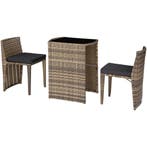 tectake Aluminium wicker bistroset Hamburg - natuur, Tuin en Terras, Tuinsets en Loungesets, Verzenden, Nieuw
