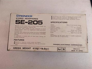 Pioneer - SE-205 over-ear dynamisch stereo Hoofdtelefoon, Nieuw