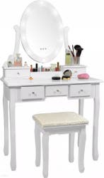 Make-up Tafel Grenen | 5 Laden | Inclusief Kruk | Laatste..., Ophalen of Verzenden, Met wielen, Nieuw