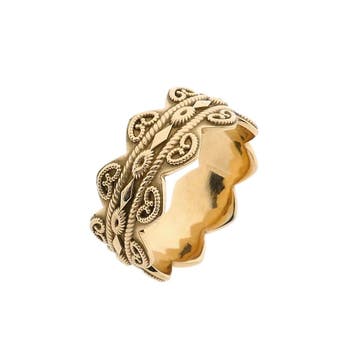 Vintage gouden filigrain ring, Handtassen en Accessoires, Ringen, Gebruikt, 19 tot 20, Heer, Ophalen of Verzenden