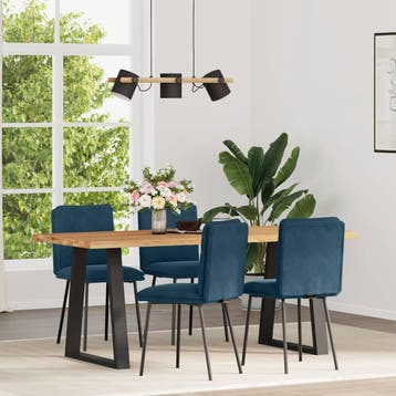 vidaXL Eetkamerstoelen 4 st fluweel blauw, Verzenden, Nieuw