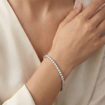 Armband - 18 karaat Witgoud - 5.88ct. tw. Diamant