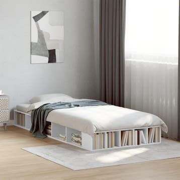vidaXL Bedframe bewerkt hout wit 90x190 cm, Verzenden, Nieuw