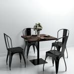 vidaXL Bistrotafel vierkant 80x80x75 cm MDF en staal donker, Huis en Inrichting, Verzenden, Nieuw