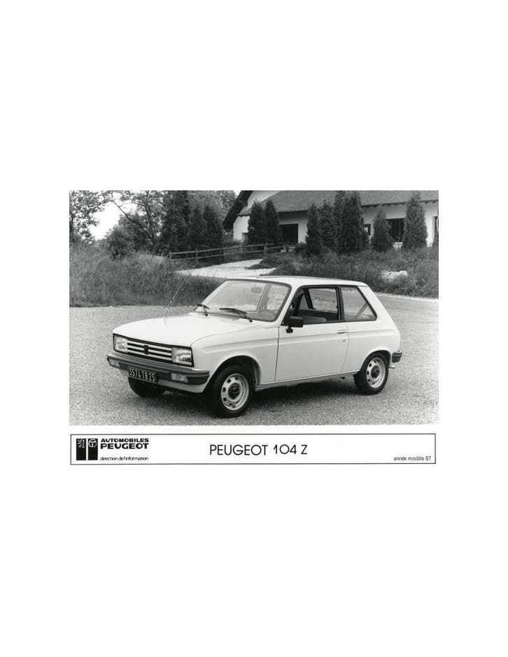 1987 PEUGEOT 104 Z PERSFOTO, Livres, Autos | Brochures & Magazines