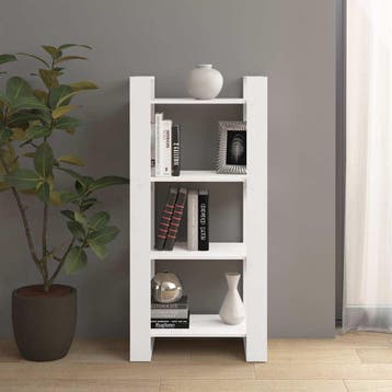 vidaXL Boekenkast/kamerscherm 60x35x125 cm massief hout wit, Huis en Inrichting, Verzenden, Nieuw