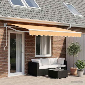 vidaXL Uitschuifbare luifel Zand 4 × 3 m Polyester en Metaal, Verzenden, Nieuw