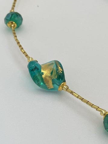 24 karaat - Murano-glas, Geel goud - Halsketting -