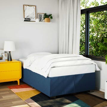 vidaXL Bedframe zonder matras 120x200 cm stof blauw, Verzenden
