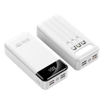 100.000mAh Powerbank met 4 Oplaadpoorten en 3 Kabels - 22.5W, Verzenden