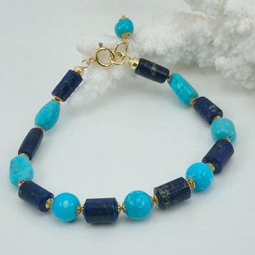 Turquoise - Argent, Plaqué or - Bracelet - TURCHESE ARIZONA