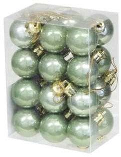 Kerstballen kunststof onbreekbaar Groen Opal 3 cm 24 stuks, Huis en Inrichting, Nieuw