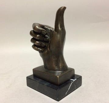 sculptuur, THUMBS UP - 19 cm - Brons
