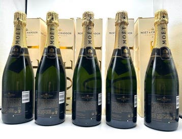 Moët & Chandon, Brut Impérial - Champagne - 5 Bouteilles, Collections, Vins