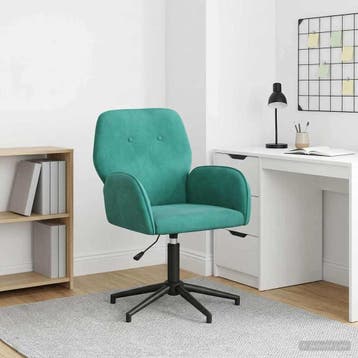 vidaXL Draaistoel 54 x 55 x 90 cm Turquoise fluweel, Verzenden