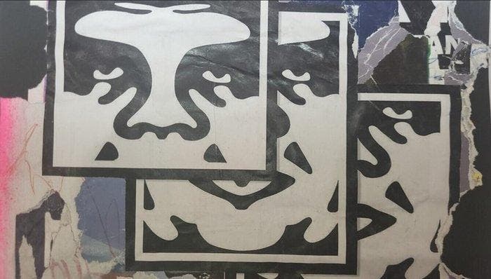 lasveguix (1986) - Obey Destroy Wall, Antiek en Kunst, Kunst | Schilderijen | Modern