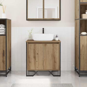 vidaXL Wastafel kabinet voor de badkamer Artisan Eiken 60 x, Verzenden, Nieuw
