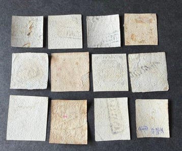 Anciens états italiens - Naples 1858 - Entre Sass 1-13 cv, Gestempeld
