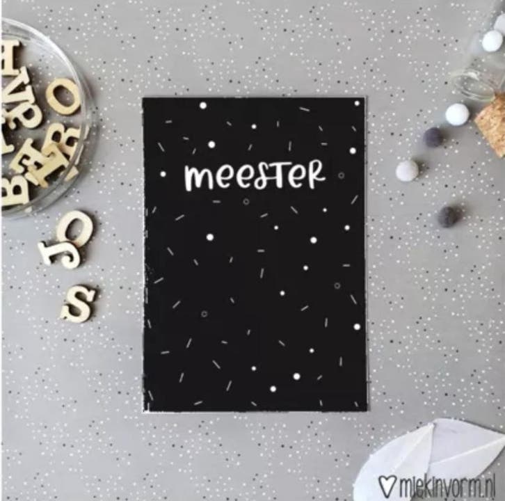 Wenskaart A6 Meester (A6 wenskaarten, Kaarten), Diversen, Wenskaarten, Nieuw, Ophalen of Verzenden