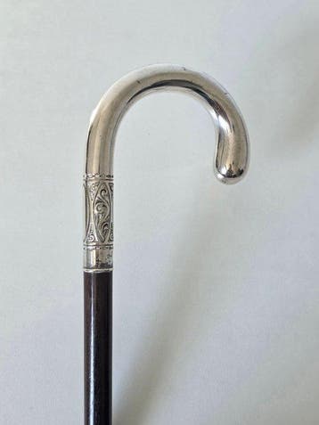 Zilver 800, Gedetailleerde Wandelstok - .800 zilver -