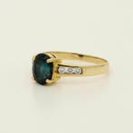 Ring - 18 karaat Geel goud Saffier - Diamant, Nieuw