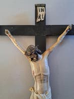 Gotische stijl Crucifix - Hout - 1750-1800 - Kruisbeeld - 78