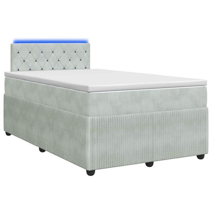vidaXL Boxspringbed met matras Lichtgrijs 120 x 190 cm, Huis en Inrichting, Slaapkamer | Bedden, Nieuw, Verzenden