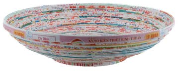 Fair Trade ronde schaal van gerecycled papier - 32 cm, Verzenden