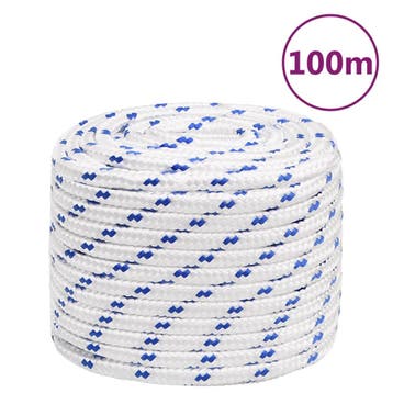 vidaXL Boot touw 16 mm 100 m polypropyleen wit, Verzenden